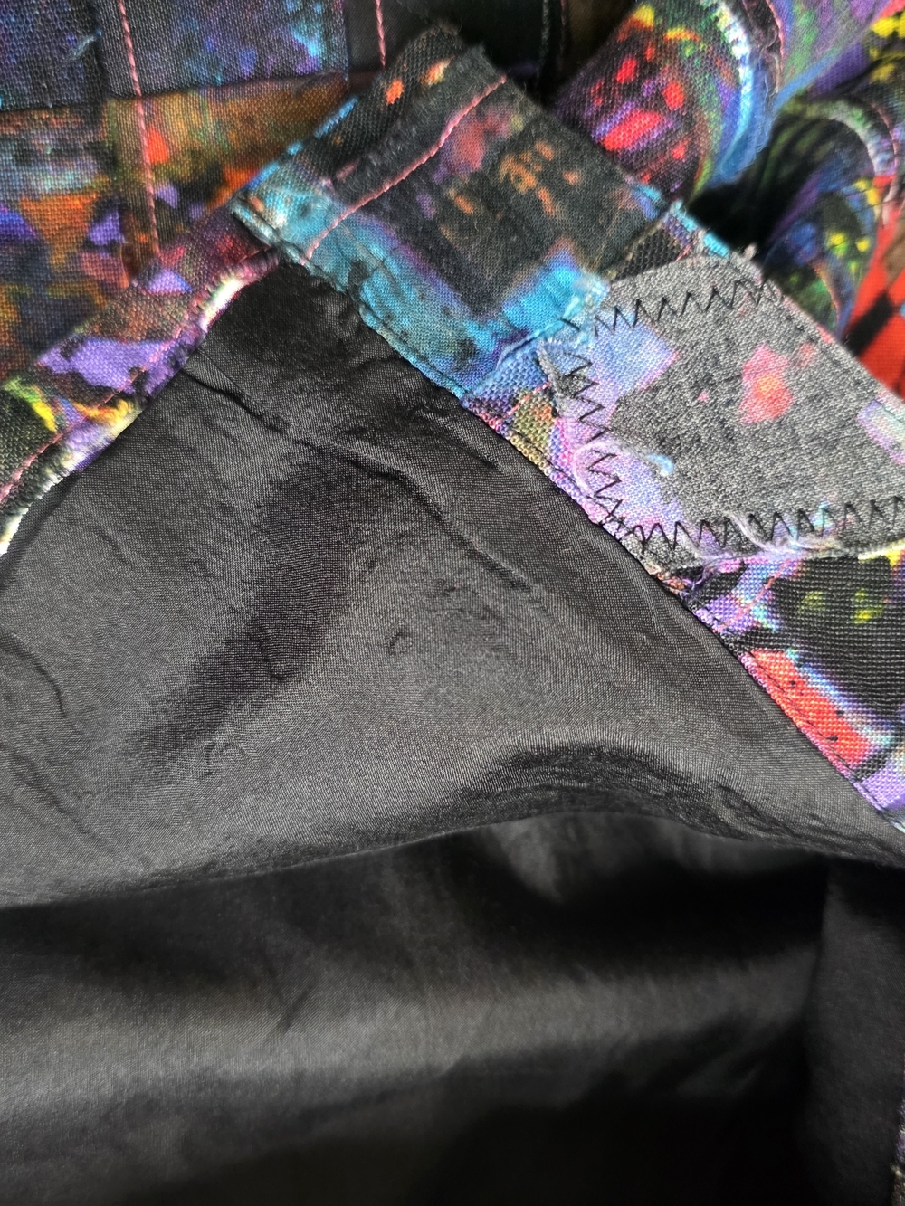 Chico's VINTAGE Black Neon Abstract Patchwork Jacket. Rare Find - Picture 8 of 8